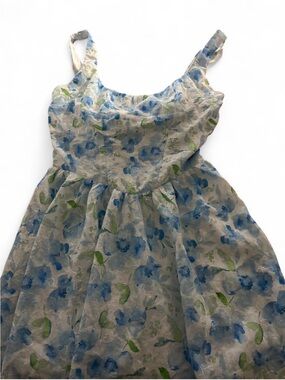 Lucy in the Sky Blue and Green Floral Sundress